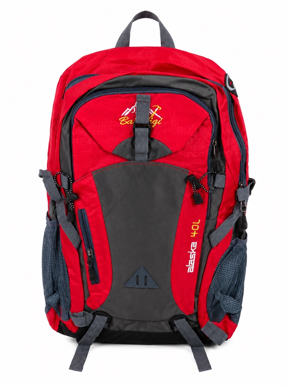 Men's 40L Red and Gray Backpack - Durable Outdoor Pack